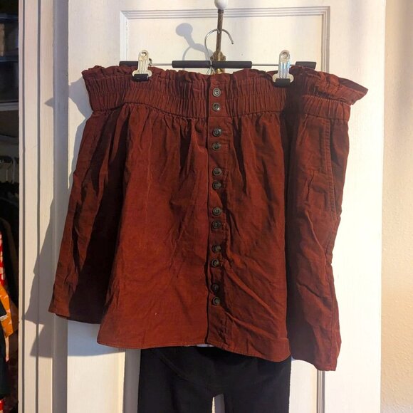 Madewell Rust Mini-Wale Corduroy Miniskirt Plus 2X - Picture 1 of 3